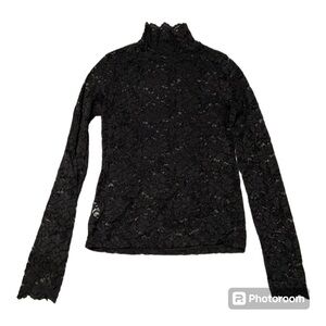 Lace Mock Turtleneck